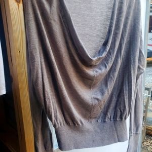 Ann Taylor Loft, plung neck khaki sweater